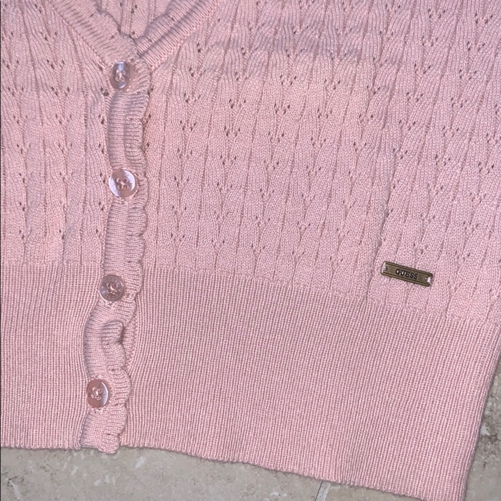 Guess cropped baby pink sweater - Picture 3 of 4